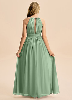 Azazie Noelle Junior Matcha A-Line Pleated Chiffon Dress image1