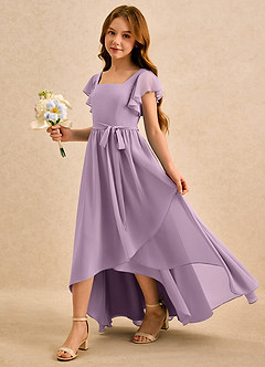 Azazie Milly Girls Formal Flower Girl Dresses Wisteria A-Line Pleated Chiffon Dress image6