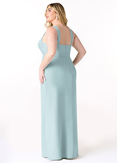 Azazie Denice Brautjungfernkleider Etui Gefaltet Chiffon Kleid Nebel image12