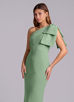 Azazie Yuanna Bridesmaid Dresses Matcha Mermaid One Shoulder Chiffon Dress image7