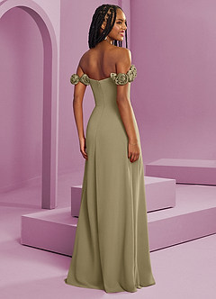 Barbie ♥ Azazie Bridesmaid Dresses Moss Green A-Line Off the Shoulder Chiffon Convertible Dress image9