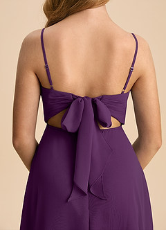 Azazie Shale Junior Robe Trapèze en Mousseline de soie Arc Grain De Raisin image7