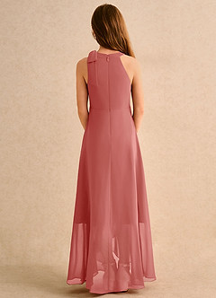 Azazie Boop Girls Formal Blumenmädchenkleider A-Linie Schleifen Chiffon Kleid Antike Rose image2