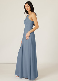 Azazie Sarah Bridesmaid Dresses Twilight Empire Pleated Chiffon Dress image3