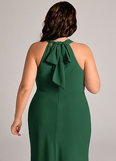 Azazie Doretta Bridesmaid Dresses Dark Green Mermaid Pleated Chiffon Dress image12
