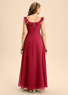 Azazie Callie Junior Scarlet A-Line Ruched Chiffon Dress image2