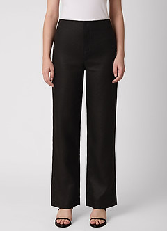 front Pantaloni a gamba larga in lino europeo al 100%