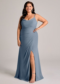 Azazie Deandra Bridesmaid Dresses Twilight Mermaid Pleated Chiffon Dress image9