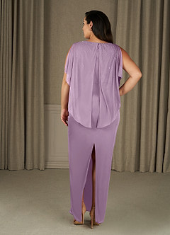 Azazie Aspyn Final Sale Wisteria Sheath Beaded Mesh Dress image12