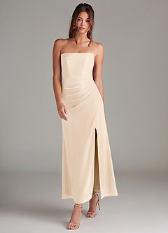 Azazie Leonis Bridesmaid Dresses White Alabaster Mermaid Strapless Chiffon Convertible Dress image7