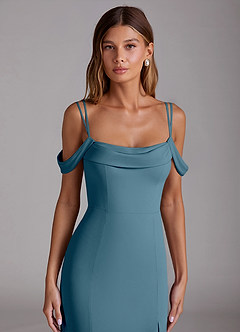 Azazie Callan Bridesmaid Dresses Bermuda Mermaid Pleated Chiffon Convertible Dress image4