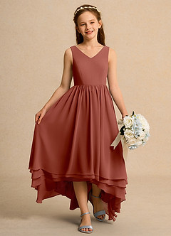 Azazie Kitten Junior Formal Flower Girl Klänningar Klä A-Line i Chiffong image4