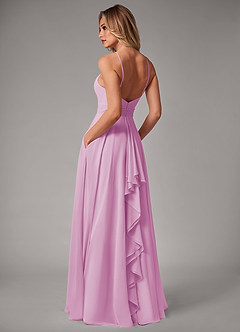 Azazie Amalia Bridesmaid Dresses Candy Pink A-Line Pleated Chiffon Dress image2