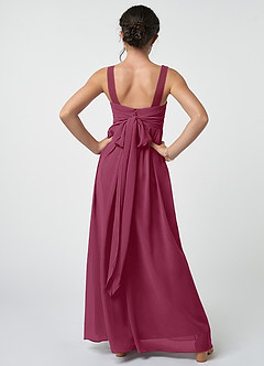 Azazie Kora Junior Mulberry A-Line Pleated Chiffon Dress image2