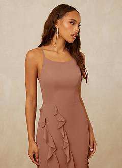 Christian Siriano Bridal for Azazie 1006 Bridesmaid Dresses Bronzer Mermaid Ruched Chiffon Dress image6