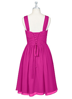 Azazie Angie Brautjungfernkleider A-Linie Korsett Chiffon Kleid Fuchsia image8
