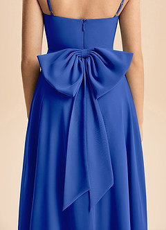 Azazie Bear Junior Royal Blue A-Line Pleated Chiffon Dress image7