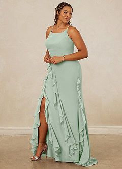Christian Siriano Bridal for Azazie 1006 Bridesmaid Dresses Agave Mermaid Ruched Chiffon Dress image11
