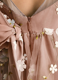 Azazie Elowen Flower Girl Dresses Bronzer A-Line Sweetheart Neckline Lace Dress image7