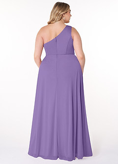 Azazie Brooke Bridesmaid Dresses Tahiti A-Line One Shoulder Mesh Dress image7