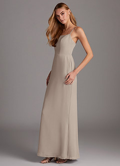 Azazie Tayla Final Sale Frost Sheath Chiffon Dress image3