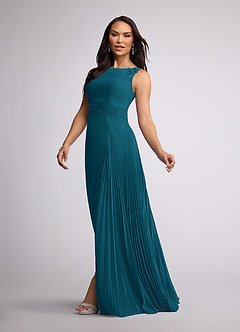 Azazie Galvan Mother of the Bride Dresses Ink Blue A-Line Sequins Chiffon Dress image2