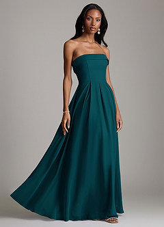 Azazie Lucienne Bridesmaid Dresses Pine A-Line Strapless Chiffon Convertible Dress image6