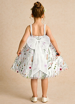 Azazie Peppa Flower Girl Dresses Ivory A-Line Sweetheart Neckline Tulle Dress image2
