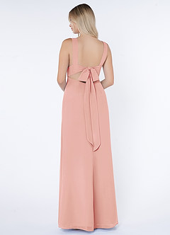 Azazie Christiana Bridesmaid Dresses Rosette A-Line V-Neck Pleated Chiffon Dress image3