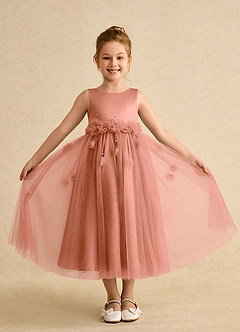 Azazie Lux Flower Girl Dresses MAI TAI A-Line Beaded Tulle Dress image4
