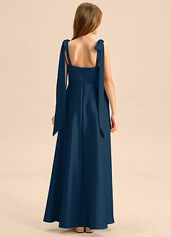 Azazie Halley Junior Klä av A-Line i Stretch Satin Rosett image2