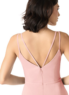Azazie Janine At-home Try On Dresses Agave A-Line V-Neck Chiffon Dress image5