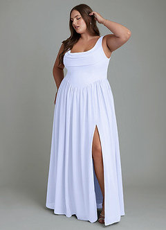 Azazie Novi Bridesmaid Dresses Lavender A-Line Pleated Chiffon Dress image9