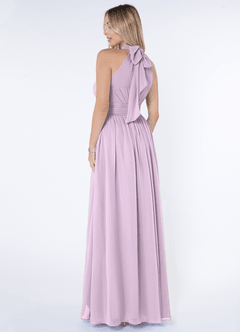 Azazie Iman Bridesmaid Dresses Frosted Lilac A-Line A-Line Ruched Chiffon Dress image5