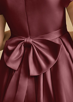 Azazie Pearl Flower Girl Dresses Desert Rose Ball-Gown Pleated Matte Satin Dress image8