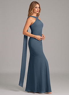 Azazie Kinsley Bridesmaid Dresses Neptune Mermaid Pleated Chiffon Dress image6