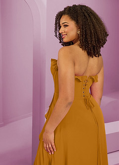 Barbie ♥ Azazie Jurken voor bruidsmeisjes Jurk van Chiffon met A-Lijn Sweetheart Halslijn Boterbabbelaar image9