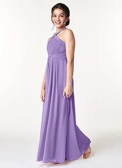 Azazie Anthea Junior Plissee Chiffon Kleid Tahiti image5