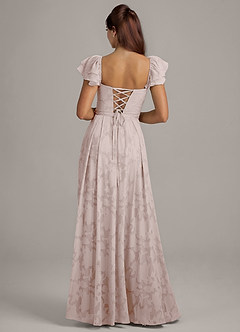Azazie Aricella Bridesmaid Dresses Blushing Pink A-Line Corset Floral Burnout Dress image5
