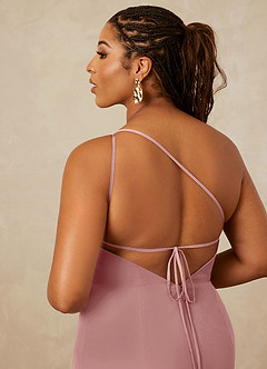 Christian Siriano Bridal for Azazie 1003 Bridesmaid Dresses Dusty Rose Sheath One Shoulder Chiffon Dress image16