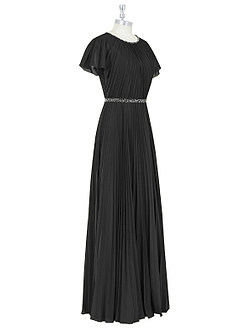 Azazie Kara Modest Bridesmaid Dresses A-Line Pleated Chiffon Floor-Length Dress image9