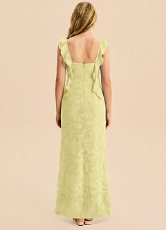 Azazie Jessamine Junior Lemon Sorbet Mermaid Sweetheart Neckline Floral Burnout Dress image2
