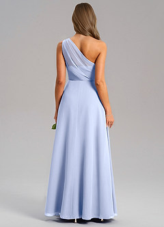 Azazie Phaedra Bridesmaid Dresses Ice A-Line One Shoulder Chiffon Dress image2