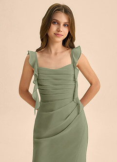Azazie Jessamine Junior Pistachio Mermaid Sweetheart Neckline Chiffon Dress image7