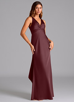 Azazie Hati Brudtärnklänningar Klä av Sjöjungfru i Stretch Satin Sangria image4