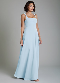 Azazie Azaria Bridesmaid Dresses Sky Blue A-Line Corset Chiffon Dress image4