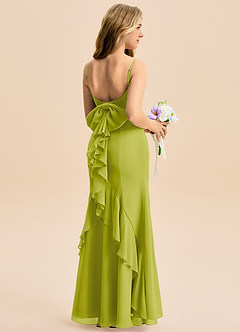 Azazie Lioren Junior Lemongrass Mermaid Bow Chiffon Dress image1