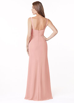 Azazie Salma Final Sale Rosette Sheath Side Slit Chiffon Dress image2