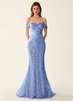 Caterina Glace Bleue Robe de bal à perles et paillettes, dos lacé image5