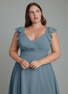 Azazie Leilani Bridesmaid Dresses Twilight A-Line Pleated Chiffon Dress image7